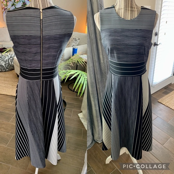 CALVIN KLEIN Black/White Midi Dress
Size 6
Color: black and white - Picture 1 of 6